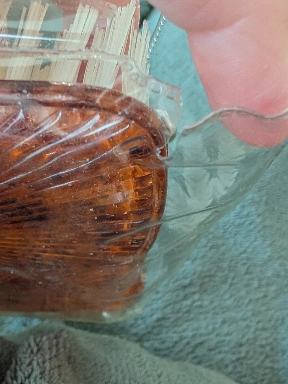 Vintage Dresser Amber Plastic Hair Brush Set